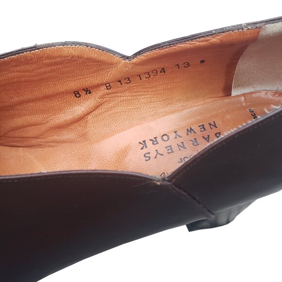 Robert Clergerie x Barneys Pumps Brown Leather Round Toe Block Heel 8.5 - Picture 9 of 12